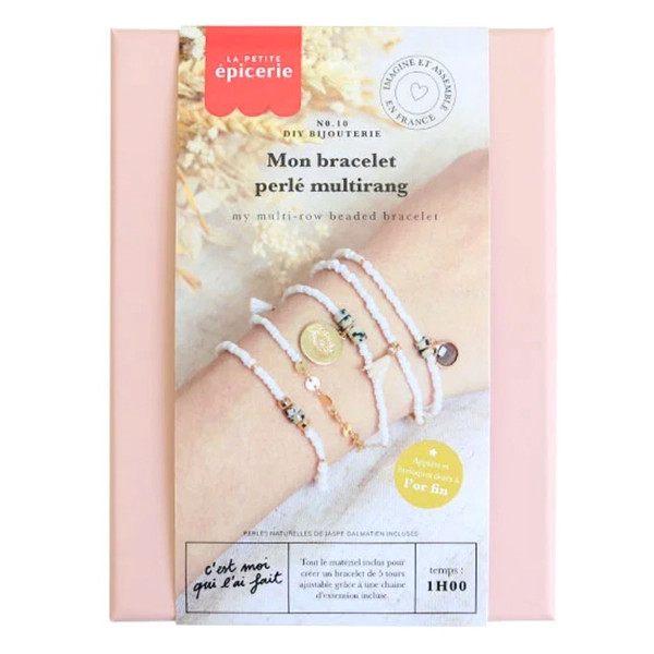 Kit bijoux La petite épicerie - Mon Bracelet perlé multirang blanc